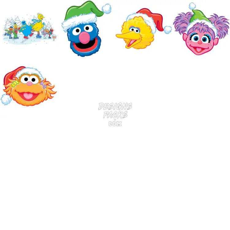 50 Christmas Sesame Cartoon Designs Bundle Png
