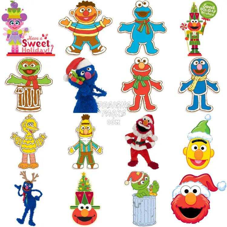 50 Christmas Sesame Cartoon Designs Bundle Png