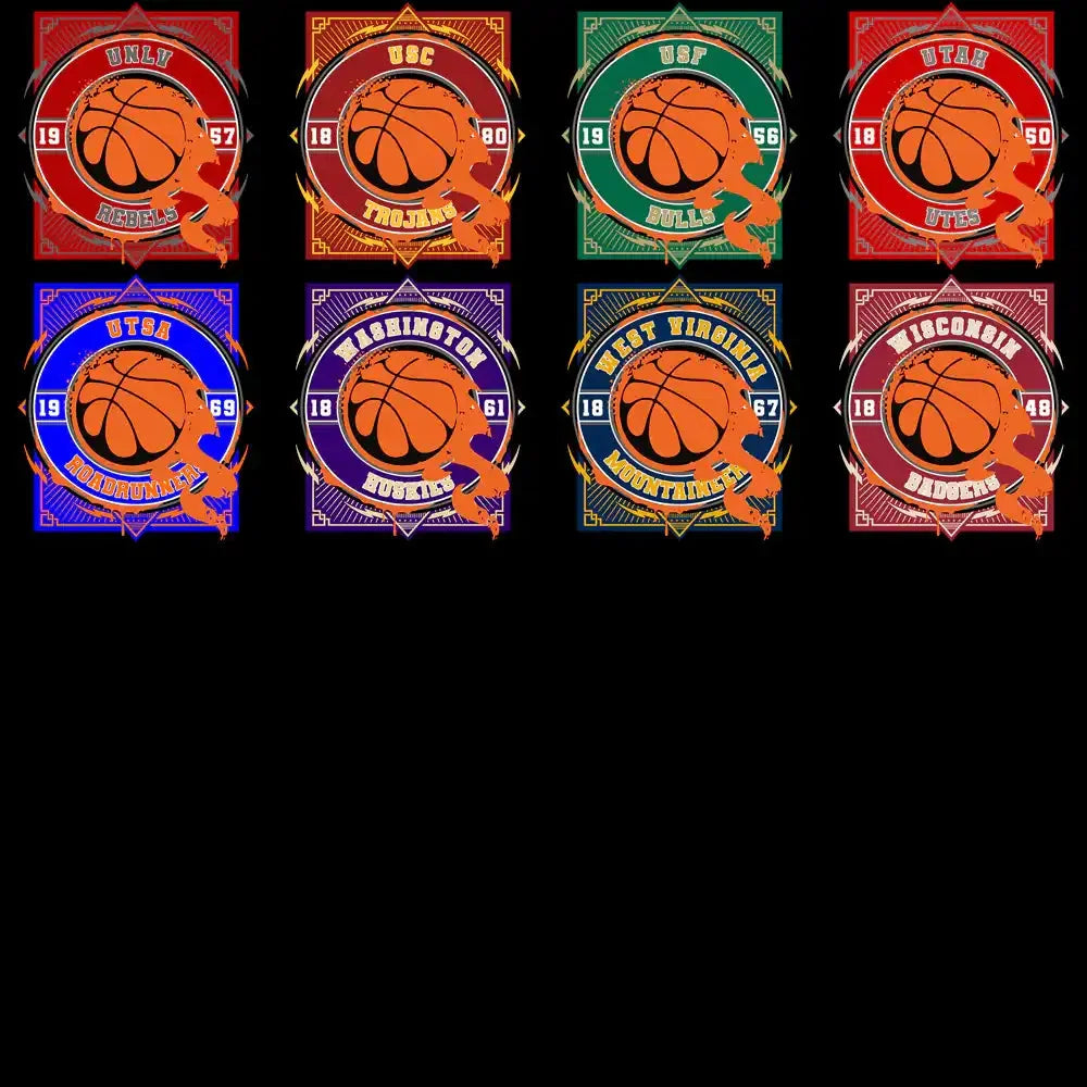 55 College NCAA Teams BB Fire Ball Designs Bundle PNG