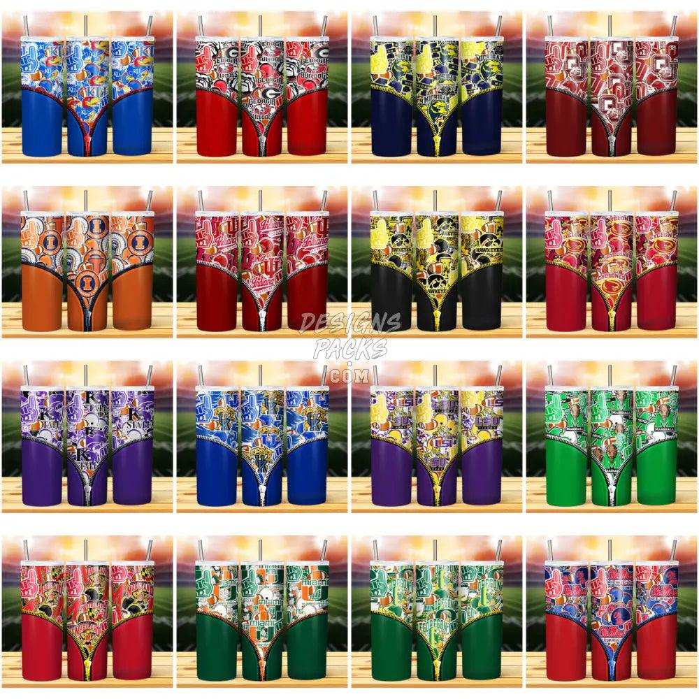 50 College Sport Teams Zipper Tumbler Wrap Bundle Jpg