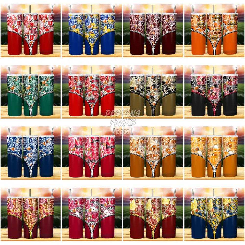 50 College Sport Teams Zipper Tumbler Wrap Bundle Jpg