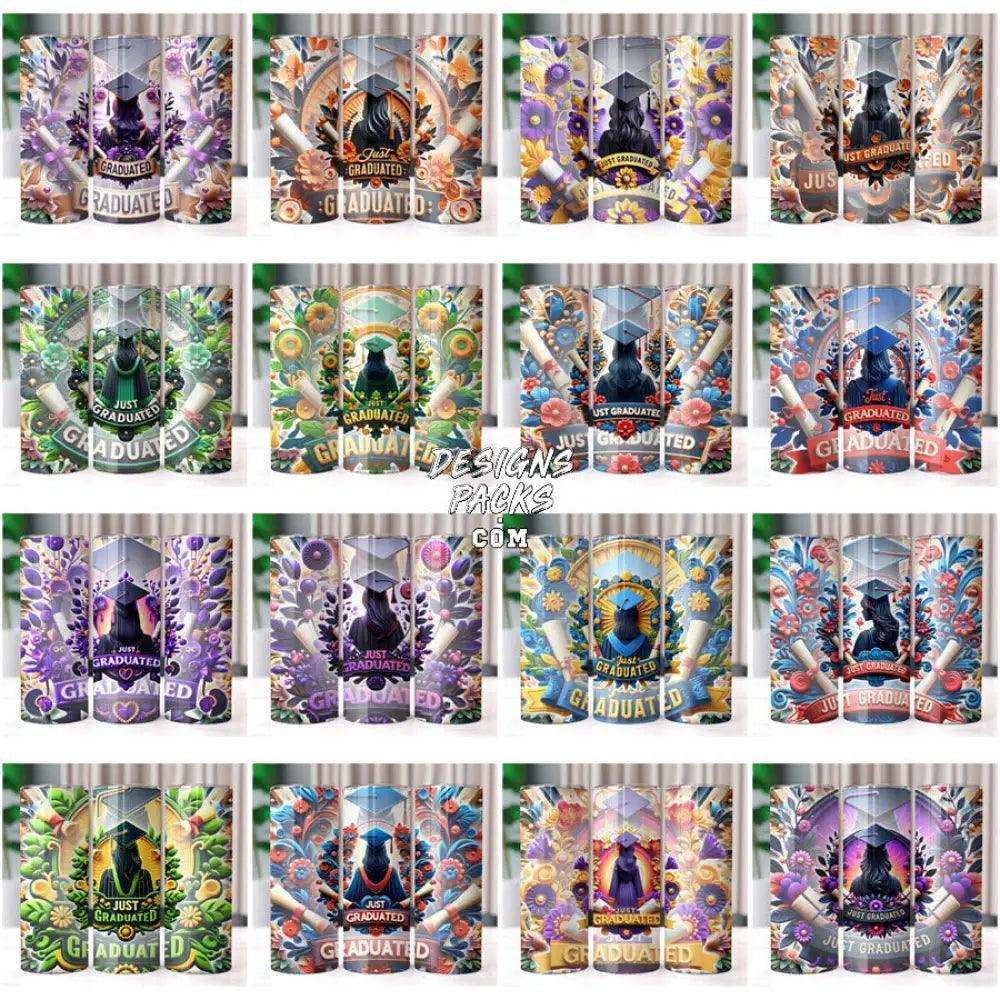 50 Just Graduated Girls Tumbler Wrap Bundle Jpg