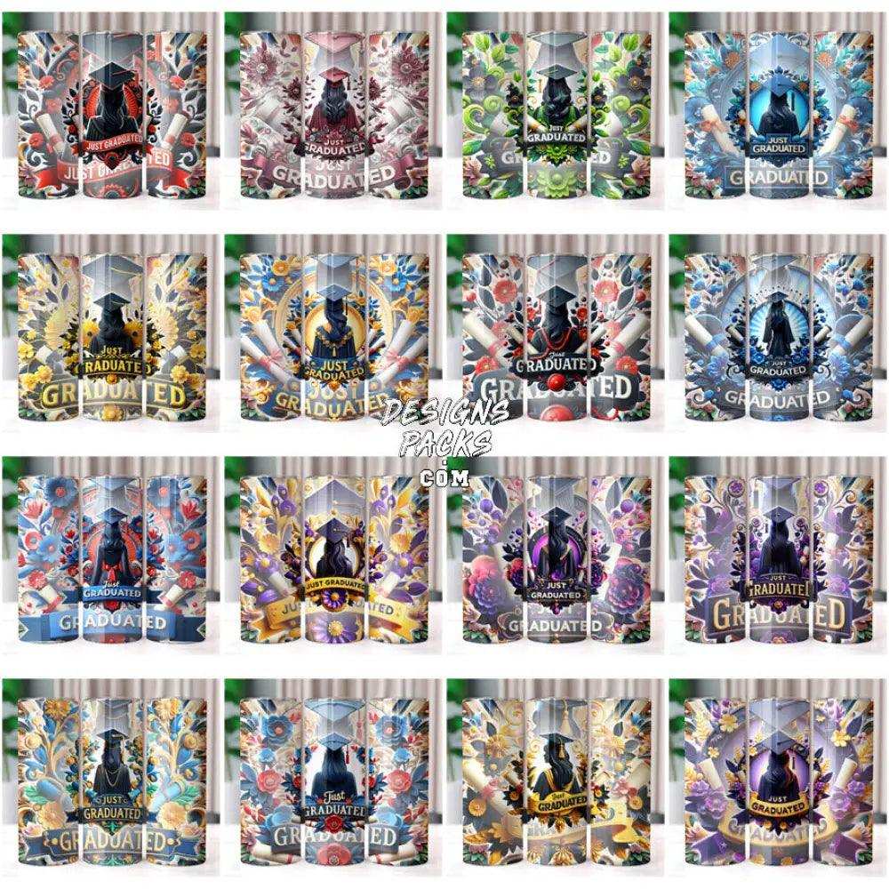 50 Just Graduated Girls Tumbler Wrap Bundle Jpg