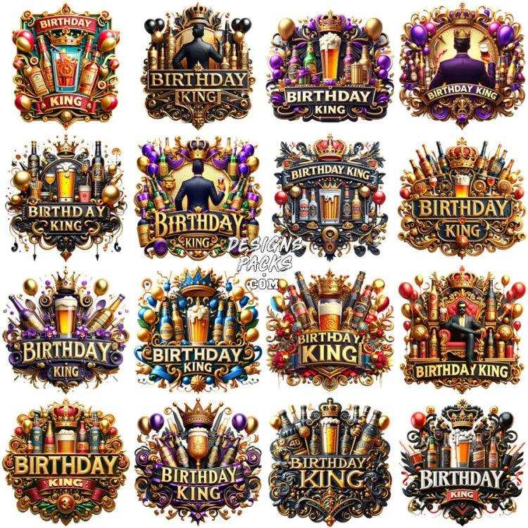 50 Men Birthday King Designs Bundle Png