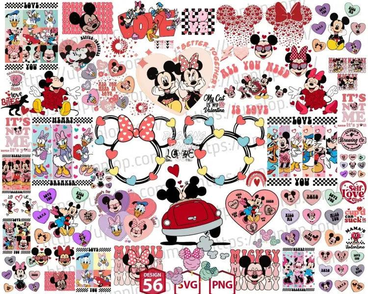 50 Mickey Valentine’s Day Svg Designs Bundle Png