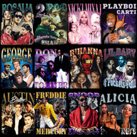 Load image into Gallery viewer, 50 Mixed Celebrity Music Stars Bootleg Artists Designs Bundle PNG
