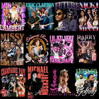 Load image into Gallery viewer, 50 Mixed Celebrity Music Stars Bootleg Artists Designs Bundle PNG
