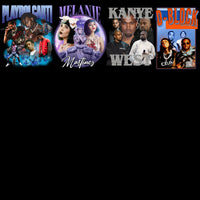 Load image into Gallery viewer, 50 Mixed Celebrity Music Stars Bootleg Artists Designs Bundle PNG
