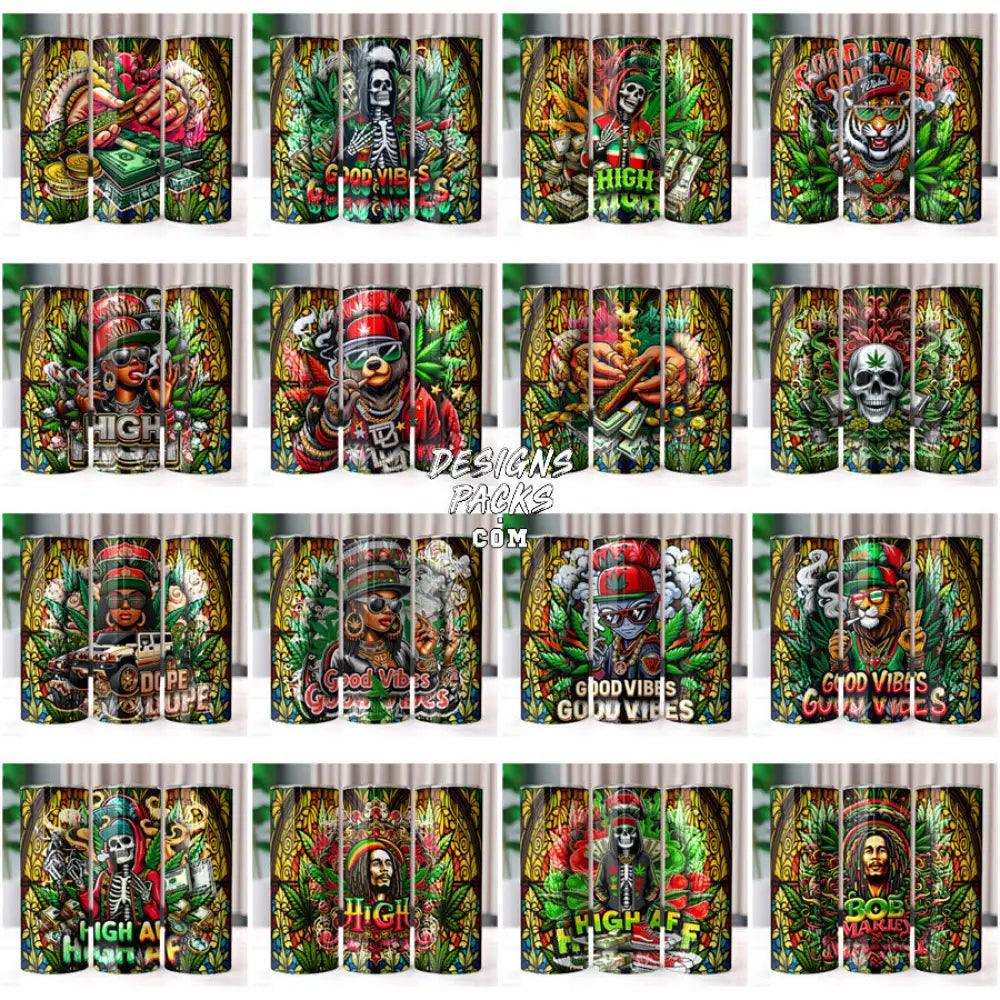 50 Mixed Weed 420 Cannabis Tumbler Wrap Bundle Jpg