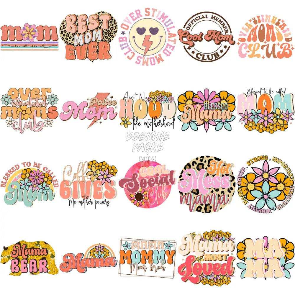 50 Mom Mother’s Day Designs Bundle Png