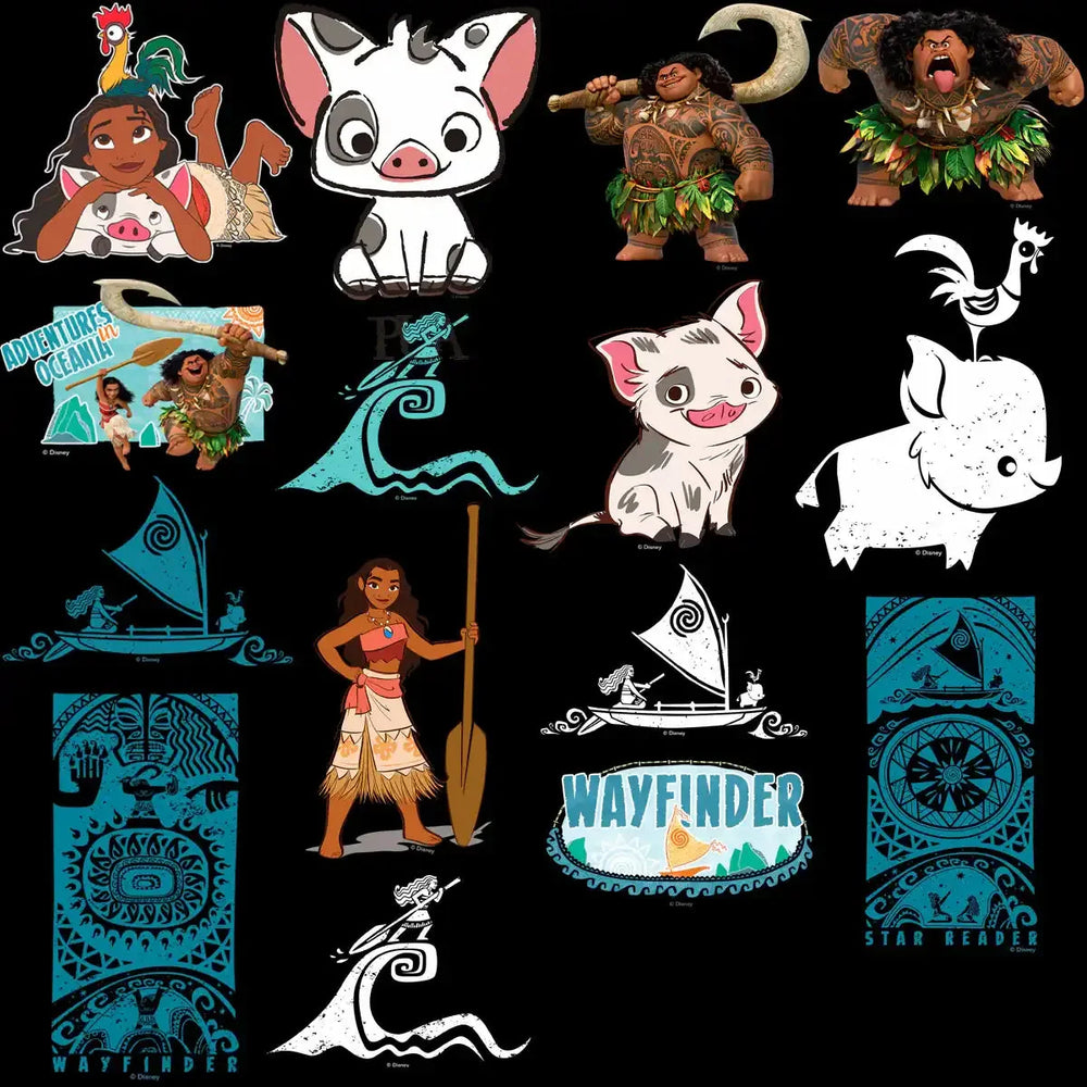 50 Movie Sea Moana Cartoon Designs Bundle PNG