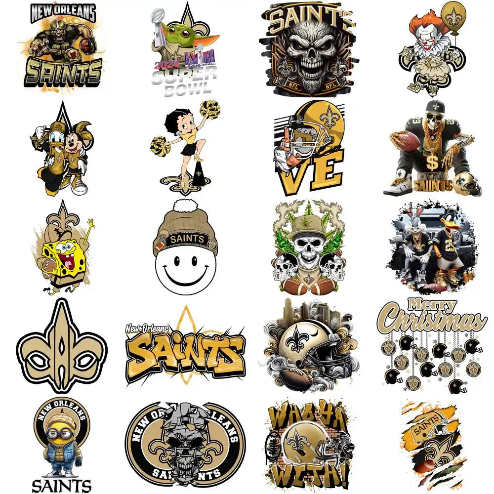 50 New Orleans Saints V4 Football Designs Bundle PNG