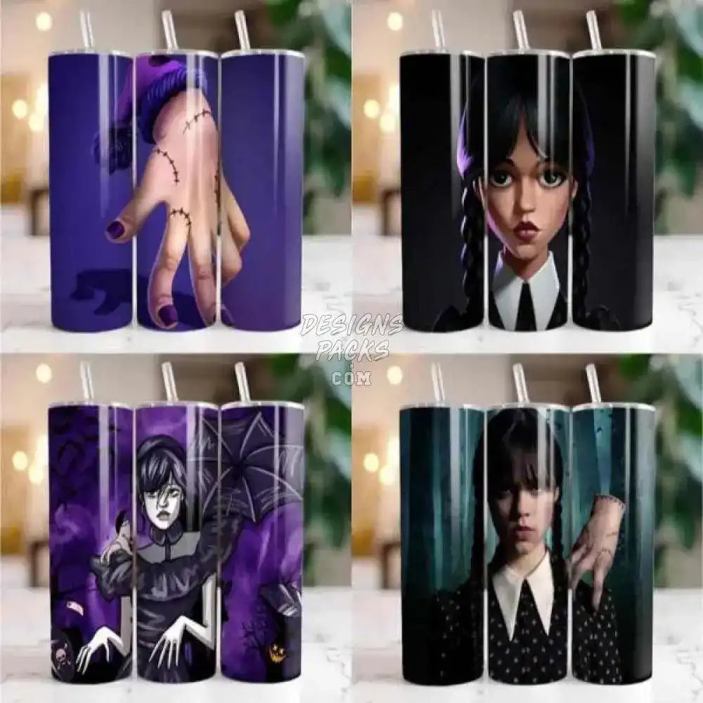 50 Series Tumbler Wrap Bundle Addams Family Design Png