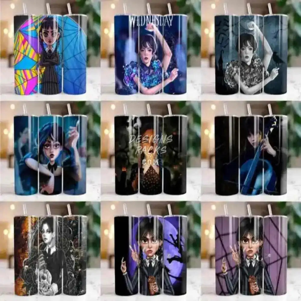 50 Series Tumbler Wrap Bundle Addams Family Design Png