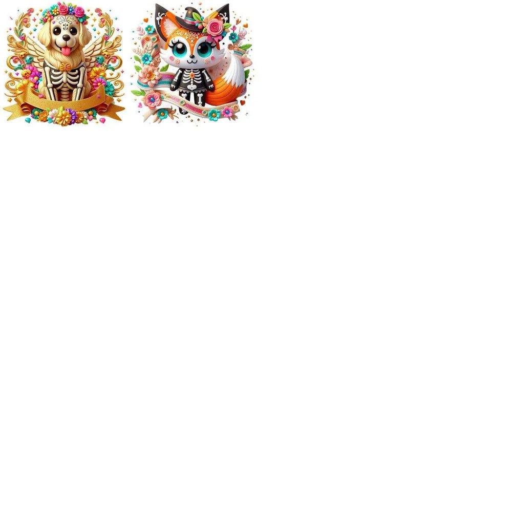 50 Spooky Halloween Animals Cute Designs Bundle PNG