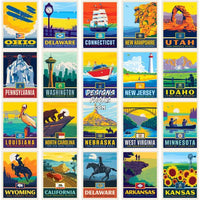 Load image into Gallery viewer, 50 Usa Popular States Poster Style Designs Bundle Png
