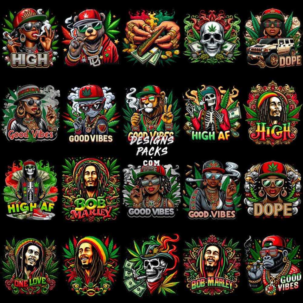 50 Weed Cannabis 420 Marijuana Designs Bundle Png