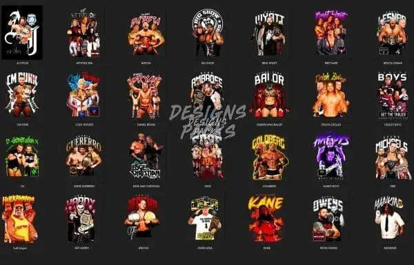 50 Wrestling Designs Bundle PNG