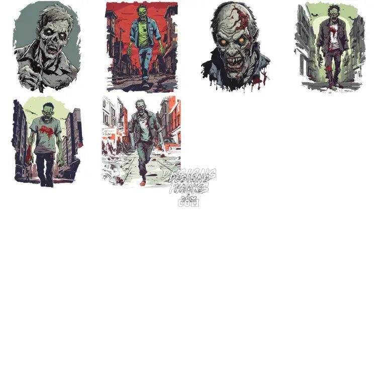 50 Zombie Designs Bundle Png
