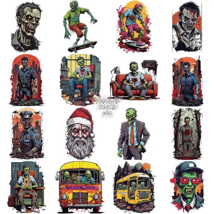 50 Zombie Designs Bundle Png