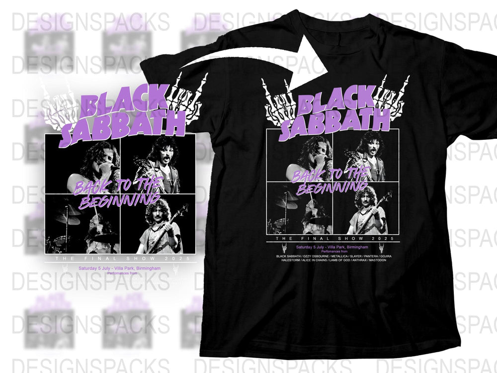 Black Sabbath Vintage Band Tee, Classic Rock T-Shirt, Back to the Beginning, Music Fan Gift, Unisex Graphic Tee