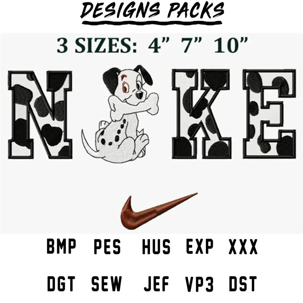Dog Dalmatian Sport Cartoon Embroidery Design