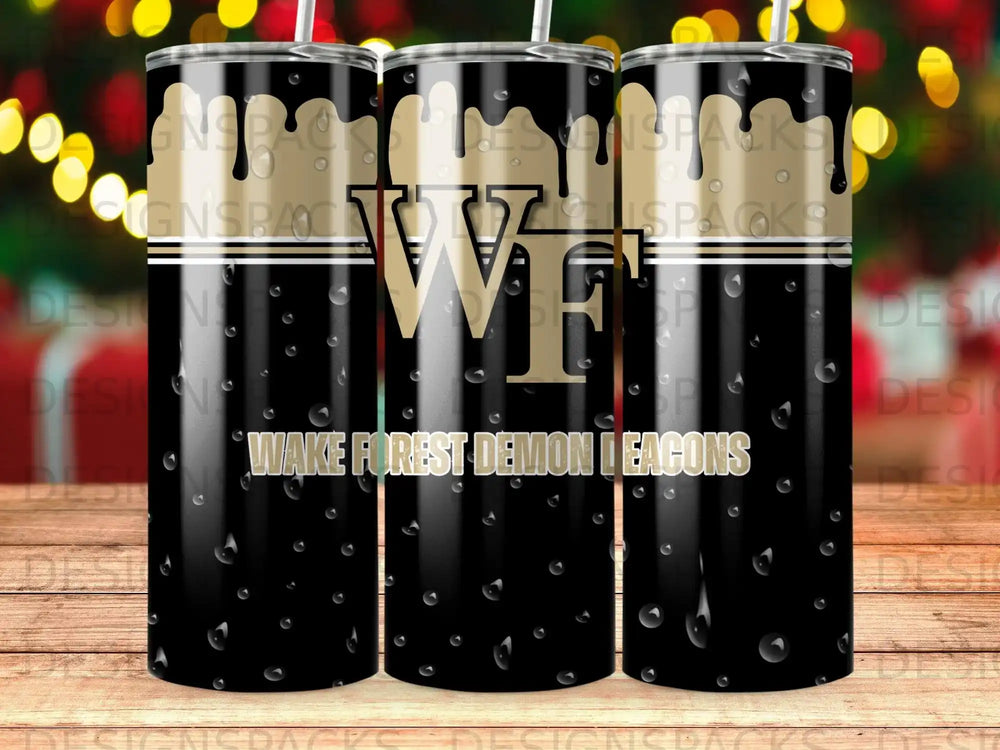 WF Wake Forest Demon Deacons Black Gold Dripping product type