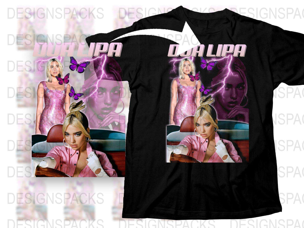 Dua Lipa Graphic T-Shirt, Pop Star Icon Fashion Tee, Modern Celebrity Printed Shirt, Music Fan Gift Idea