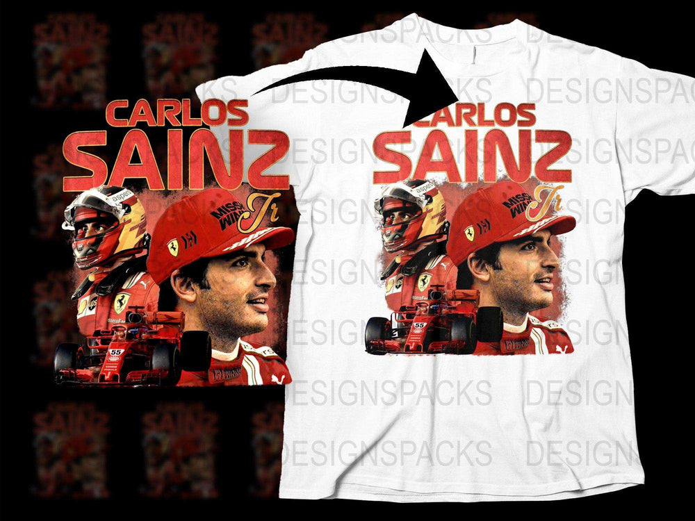 Carlos Sainz Graphic T-Shirt, Formula Racing Driver Tee, Motorsport Fan Gift, F1 Apparel, Unique Sports Shirt, Collector's Item