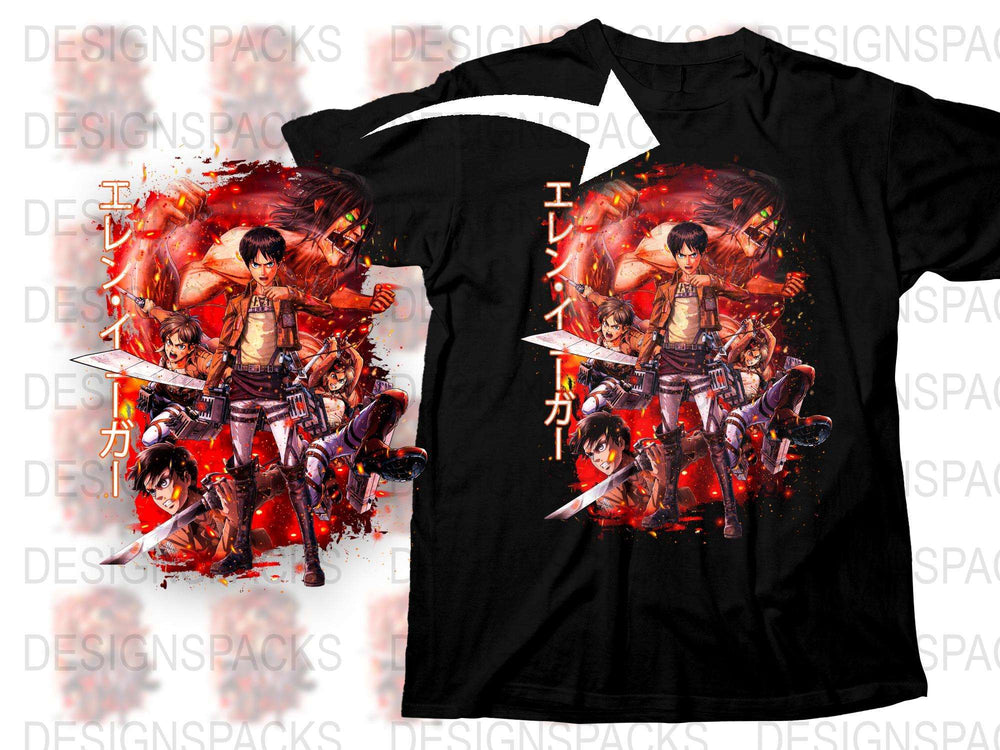 Anime Graphic T-Shirt, Attack Inspired Dynamic Art Print, Unisex Japanese Manga Tee, Collector's Edition Black Shirt