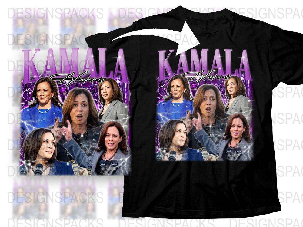 Kamala Harris Graphic T-Shirt, Women's Political Figure Tee, Colorful Pop Art Style, Feminist Apparel, Inspirational Women In Politics