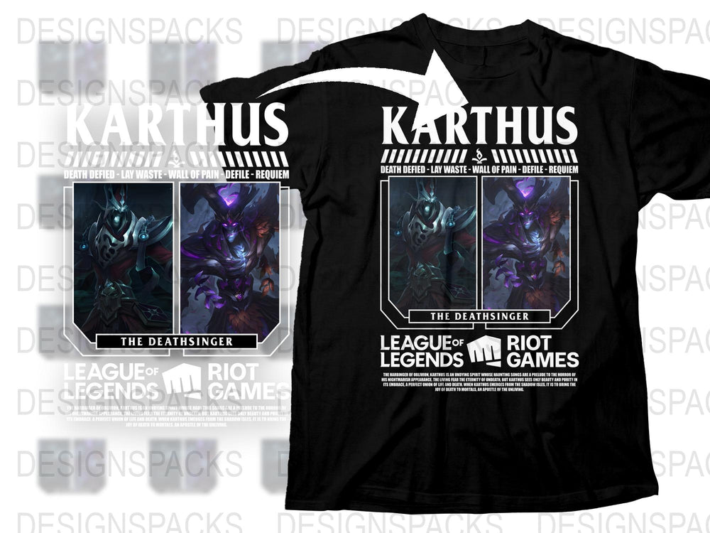 League of Legends Karthus T-Shirt, The Deathsinger Graphic Tee, Gamer Clothing, Riot Games Merchandise