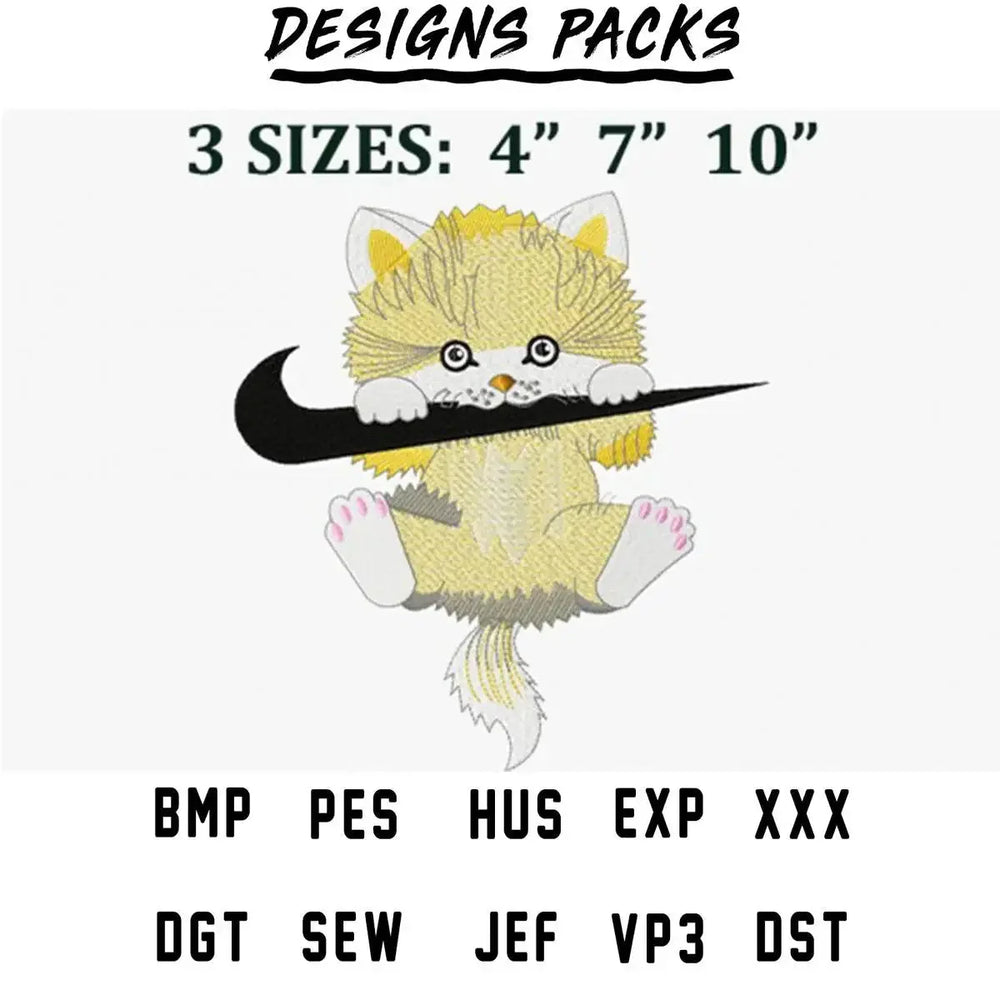 Cute Baby Cat Sport Embroidery Design