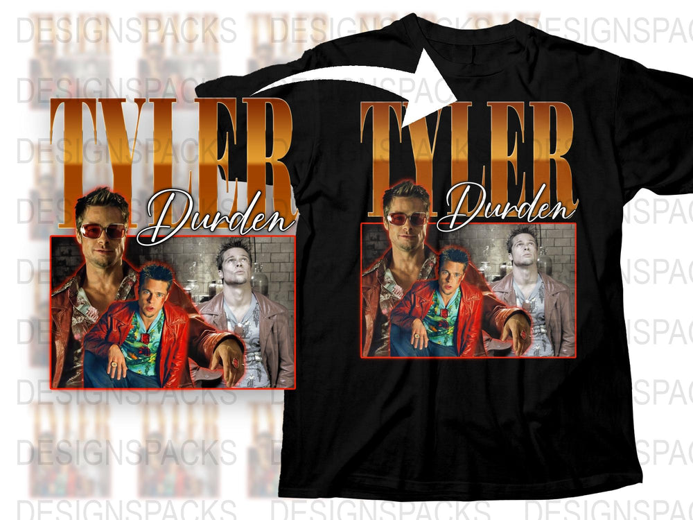 Tyler Durden Graphic T-Shirt, Fight Club Movie Inspired, Retro Print Tee, Vintage Style, Bold Graphic Design, Fan Gift Idea