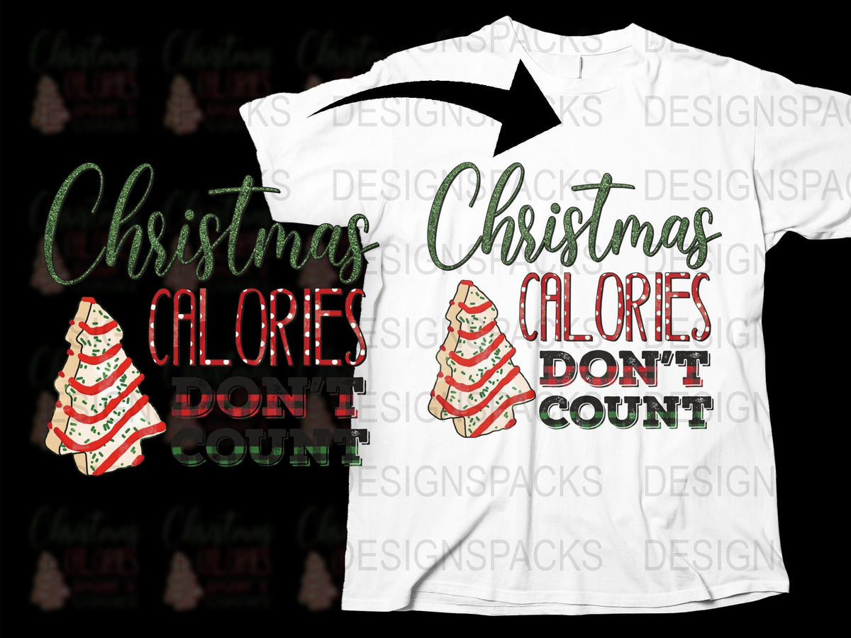 Christmas T-Shirt Santa Claus Calorie Quote Holiday Festive Graphic Tee Unisex