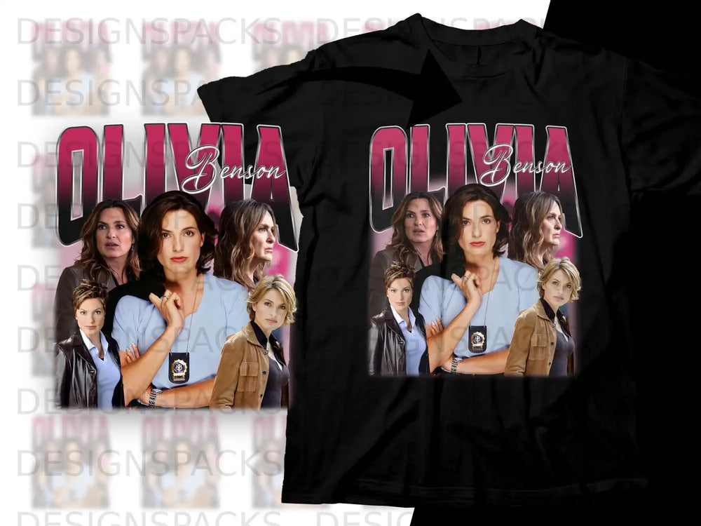 T-shirt featuring a collage of Mariska Hargitay as Olivia Benson.