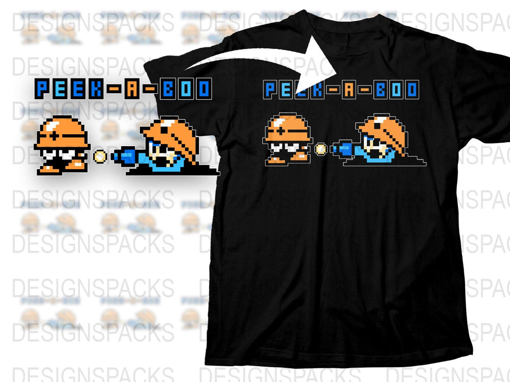 Retro Video Game T-Shirt, Pixel Art Character, Geeky Gaming Apparel, Unisex Black Tee