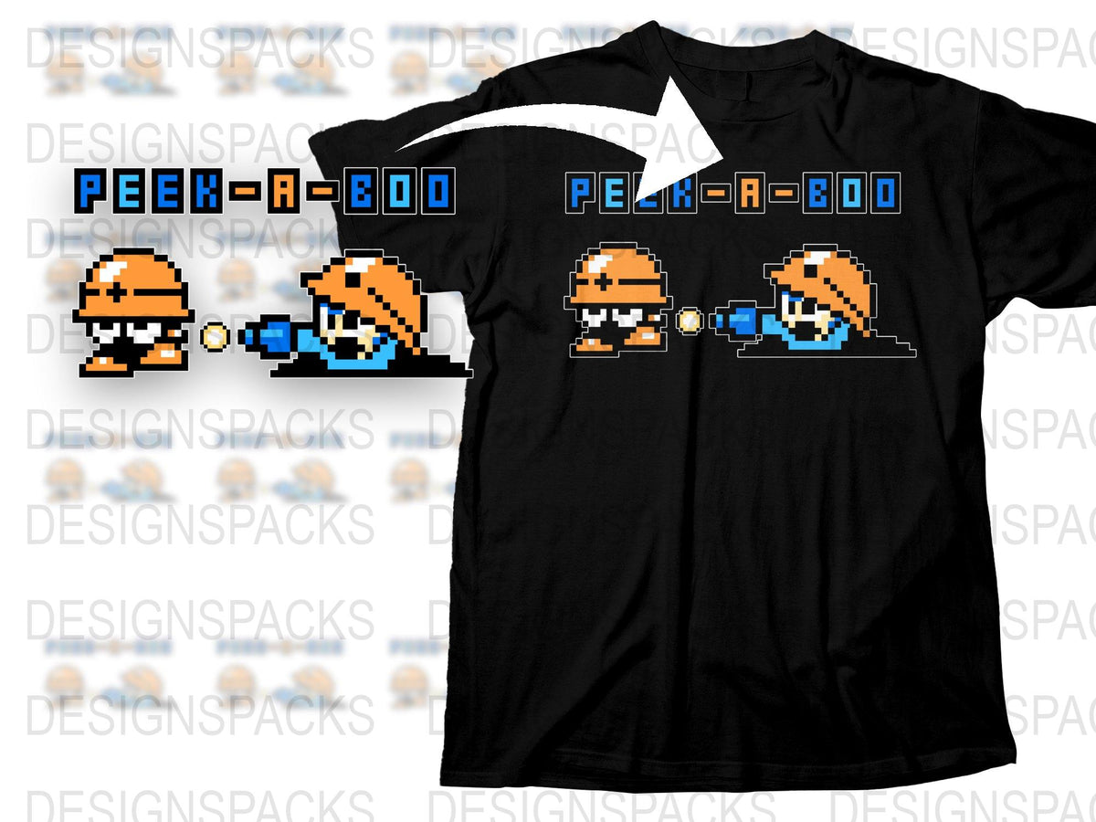 Retro Video Game T-Shirt, Pixel Art Character, Geeky Gaming Apparel, Unisex Black Tee