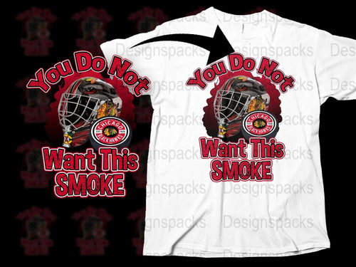 Chicago Firefighter T-Shirt, 'You Do Not Want This Smoke' Graphic Tee, Bold Red and Black Design