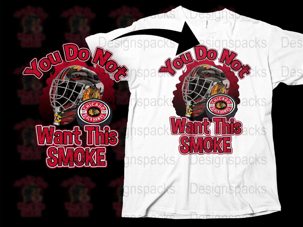 Chicago Firefighter T-Shirt, 'You Do Not Want This Smoke' Graphic Tee, Bold Red and Black Design