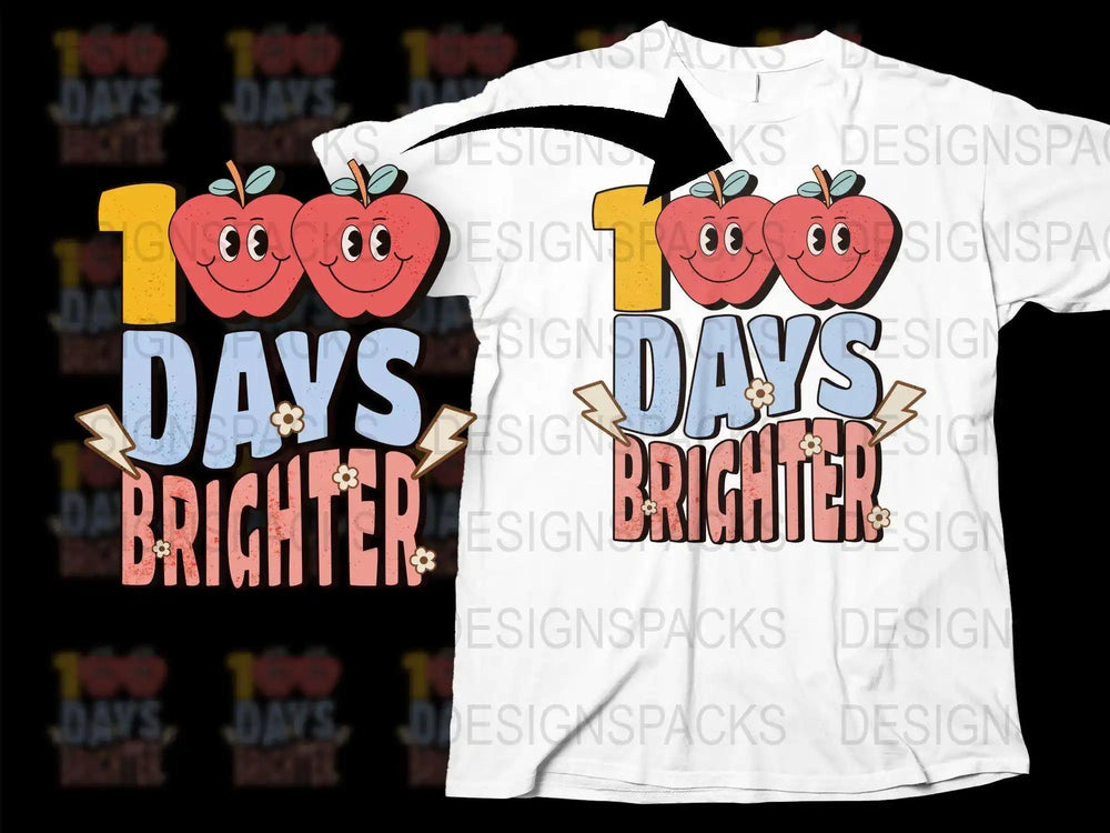 Days Brighter Apple Smiley Face Graphic T-Shirt, Fun Cute Fruit Tee, Unisex Casual Wear for All Ages