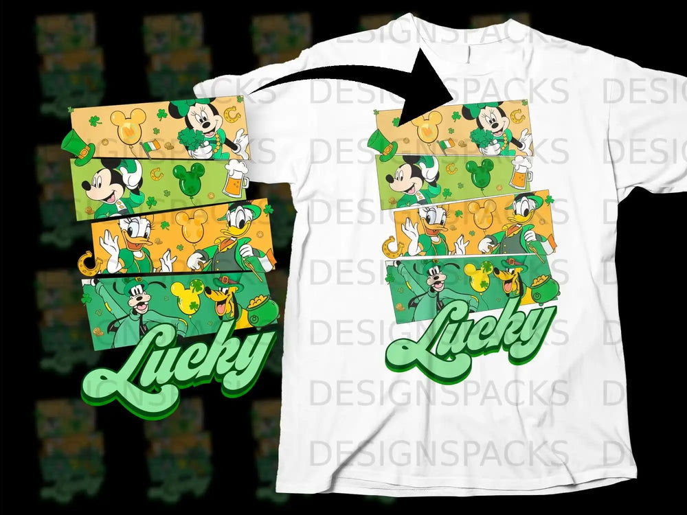Mickey Minnie Donald Daisy Goofy Pluto Lucky St Patricks product type