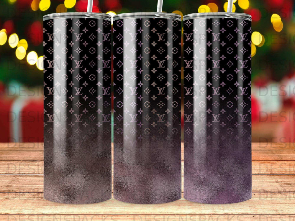 Black Purple Monogram Gradient Tumbler product type