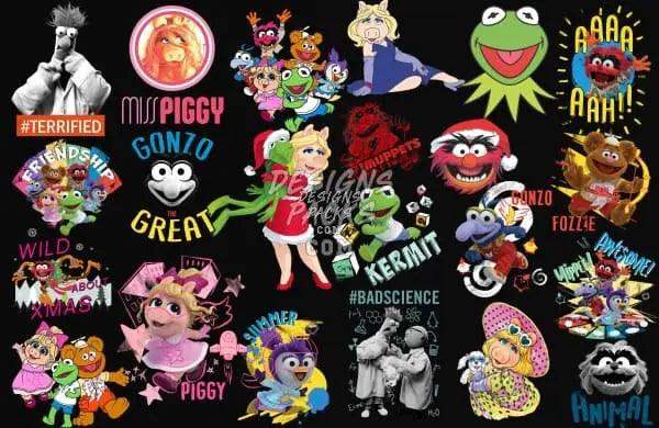 Muppets-themed DTF/DTG designs bundle featuring Kermit, Miss Piggy, Gonzo, Fozzie & Animal for print-ready PNG/SVG