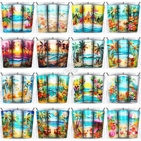 Load image into Gallery viewer, 51 Summer Paper Art Tumbler Wrap Bundle Jpg
