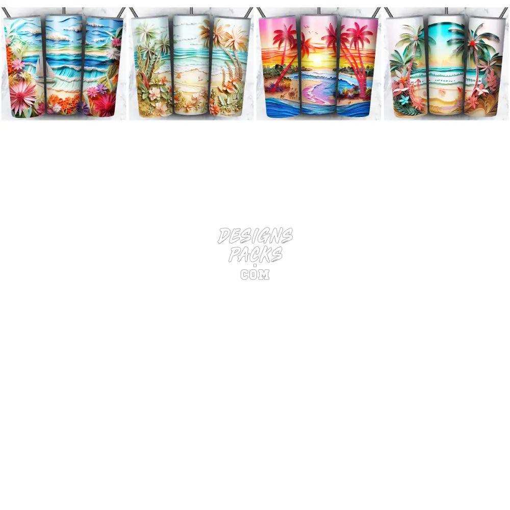 51 Summer Paper Art Tumbler Wrap Bundle Jpg