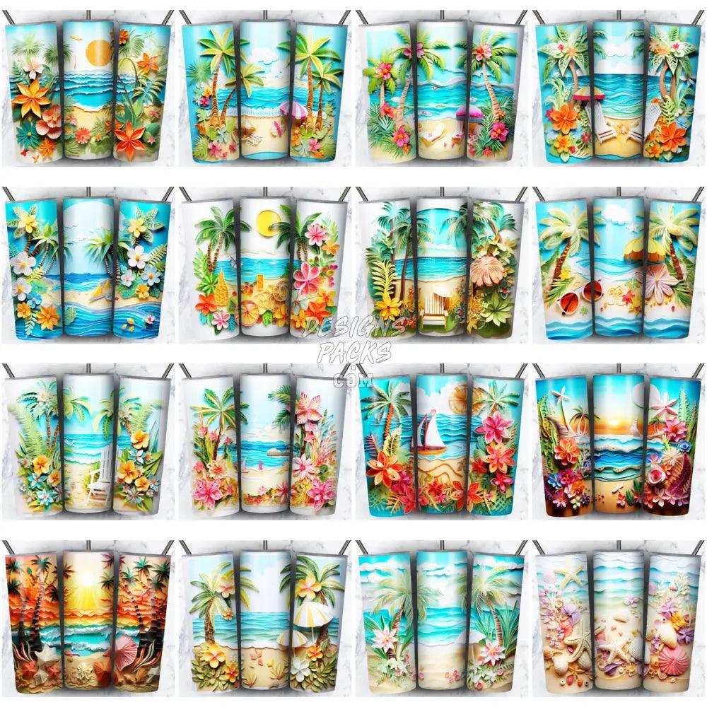 51 Summer Paper Art Tumbler Wrap Bundle Jpg