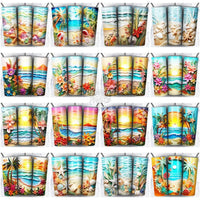 Load image into Gallery viewer, 51 Summer Paper Art Tumbler Wrap Bundle Jpg

