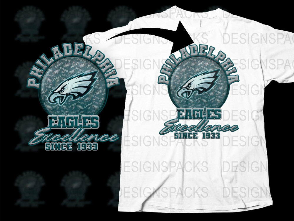 Philadelphia Eagles T-Shirt, Excellence Since 1933, Vintage Logo Design, NFL Team Apparel, Sports Fan Gift