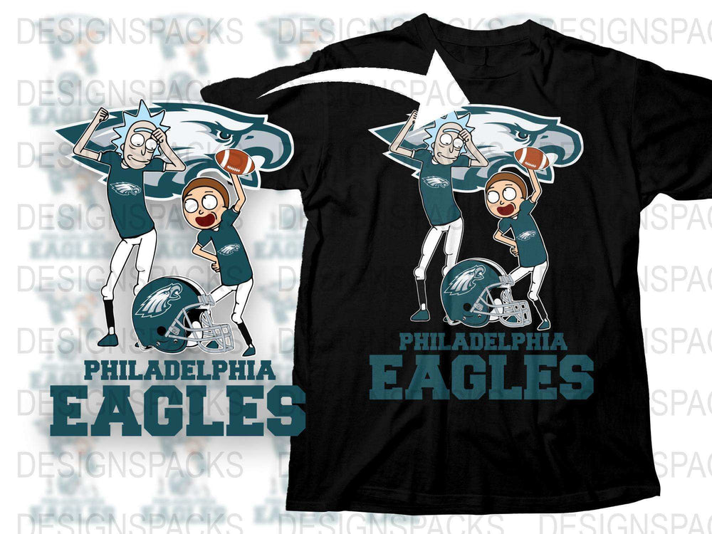 Philadelphia Eagles T-Shirt, Cartoon Character Fan Art, Sports Tee, Casual Wear, Football Team Graphic, Unisex Apparel
